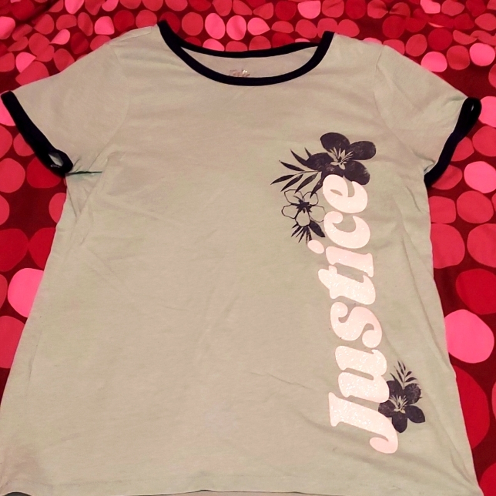 Justice 14/16 Turquoise Short Sleeved Tee